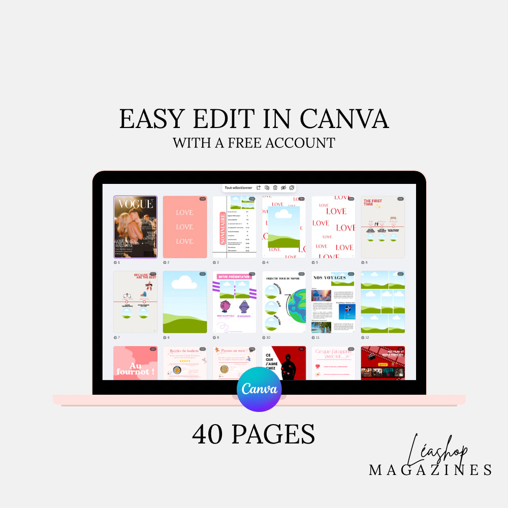 Lot de 2 Templates Magazines Canva – Meilleure Amie & Couple