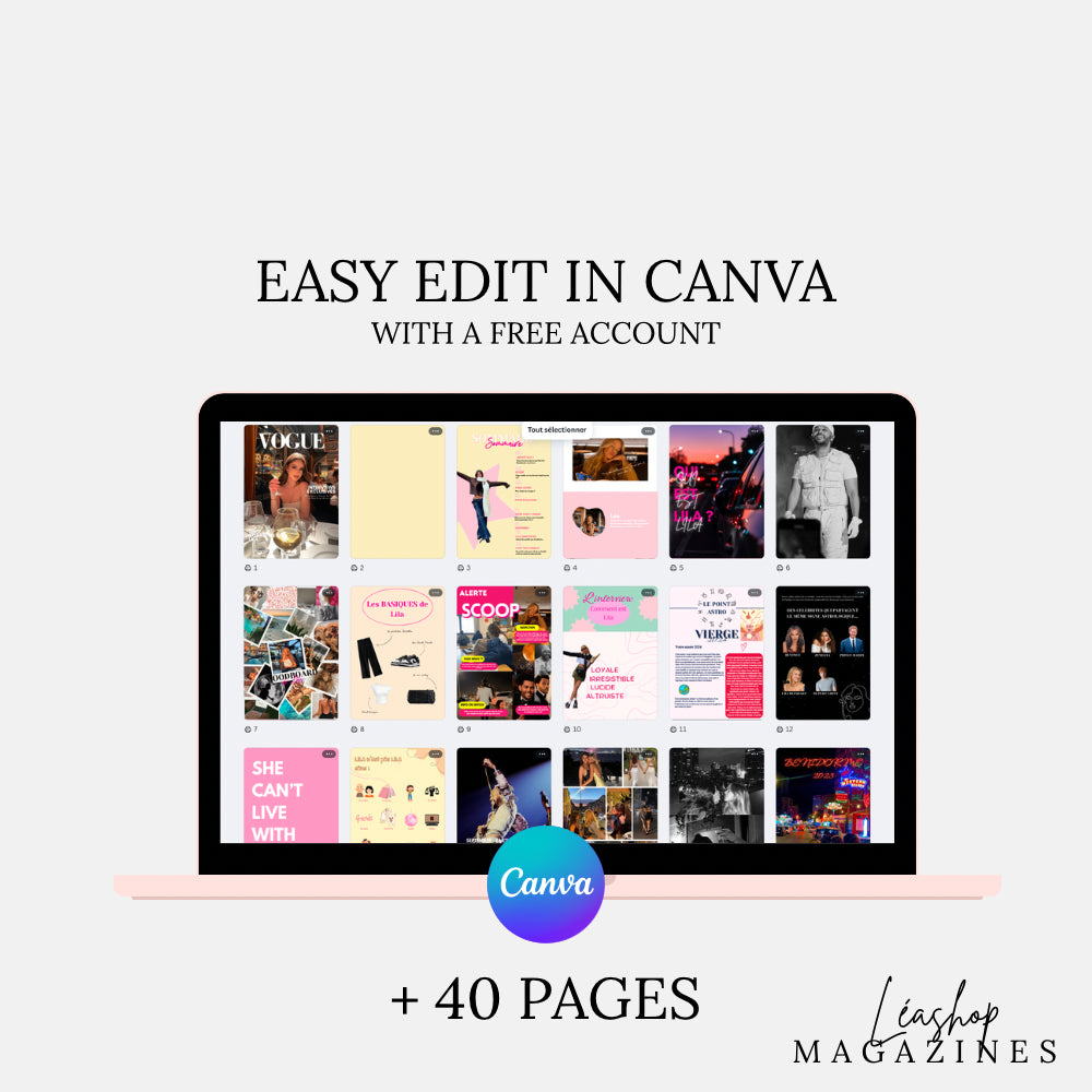 Template Meilleure amie + 40 pages