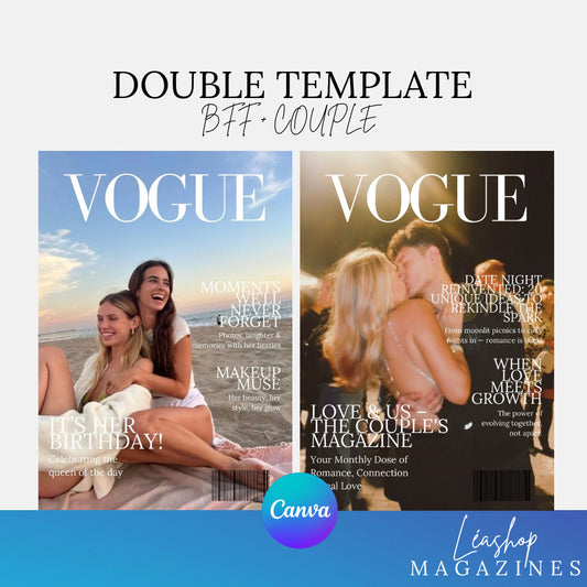 Lot de 2 Templates Magazines Canva – Meilleure Amie & Couple