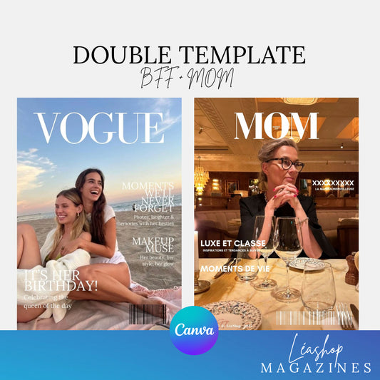 Lot de 2 Templates Magazines Canva – Meilleure Amie & MOM