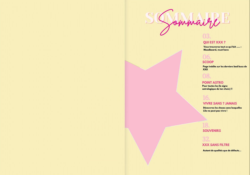 Template Meilleure amie + 40 pages